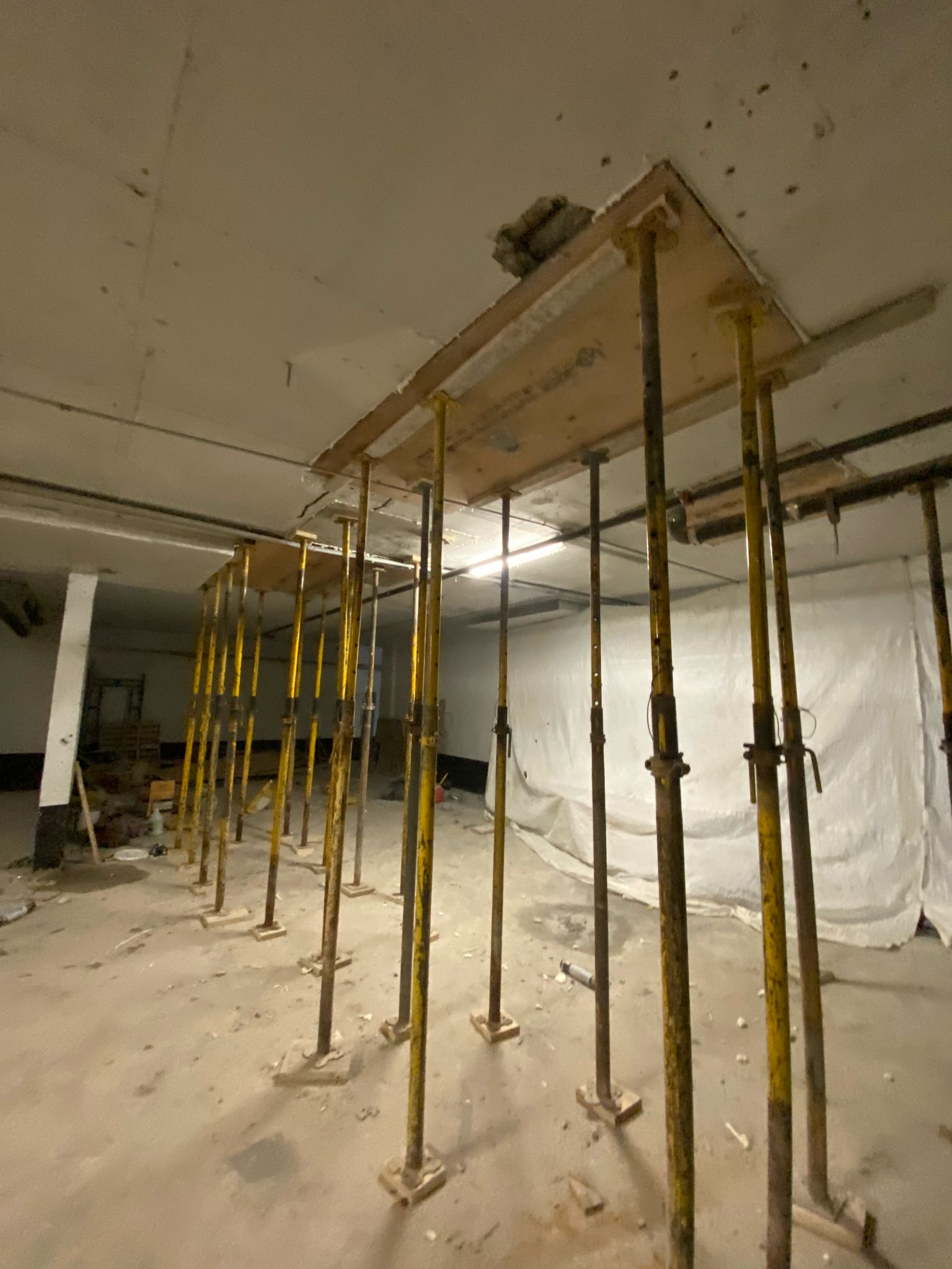 Temporary shoring during structural restoration